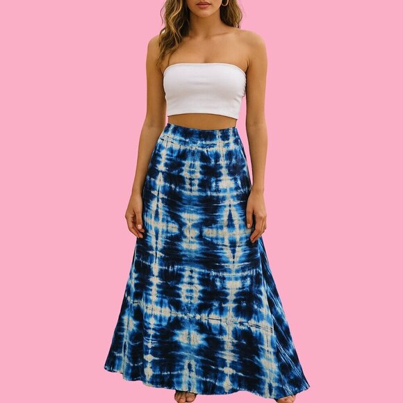 🌊 Boho Dream Tie-Dye Maxi Skirt – Shein XS - Picture 1 of 5